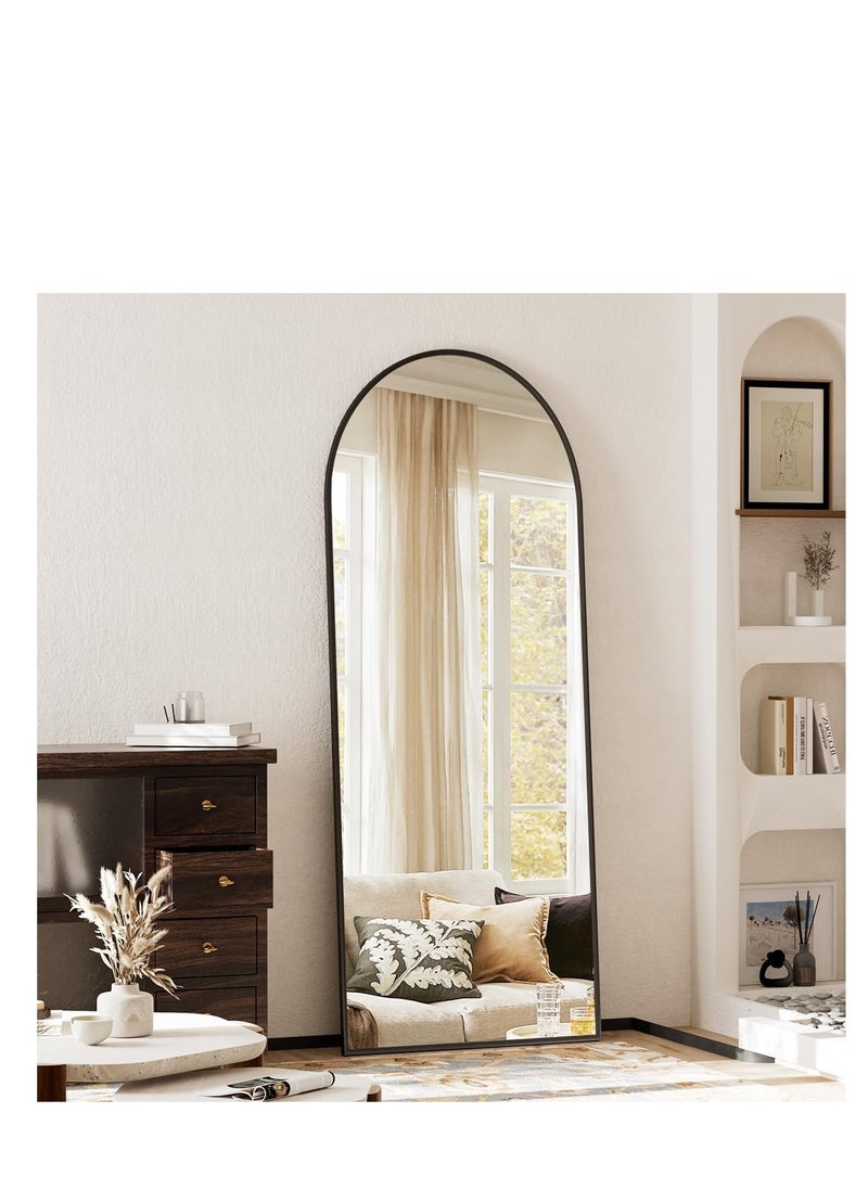 Generic - Arched Full Length Mirror  Floor Big Standing Mirror, Against Wall for Bedroom,Dressing and Wall-Mounted Thin Frame Mirror - Image 1