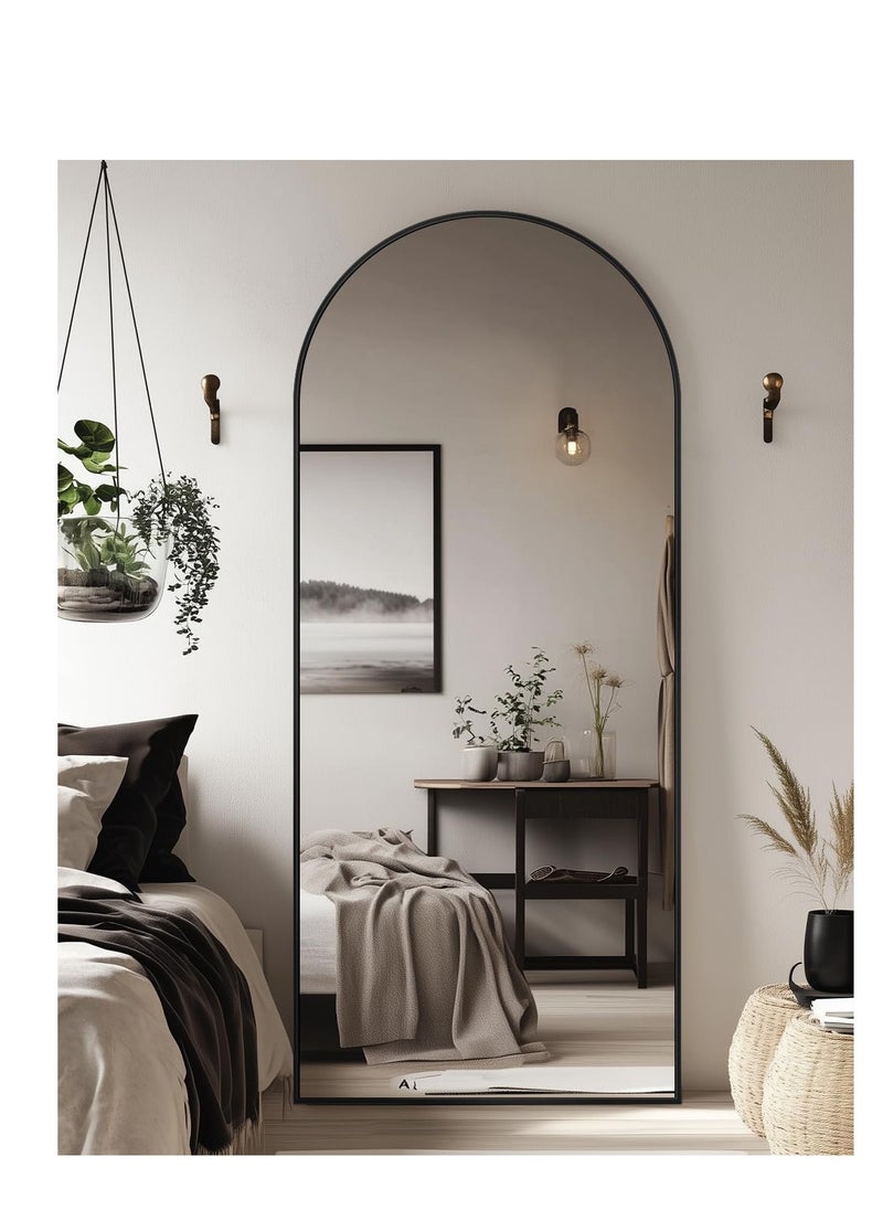 Generic - Arched Full Length Mirror  Floor Big Standing Mirror, Against Wall for Bedroom,Dressing and Wall-Mounted Thin Frame Mirror - Image 1