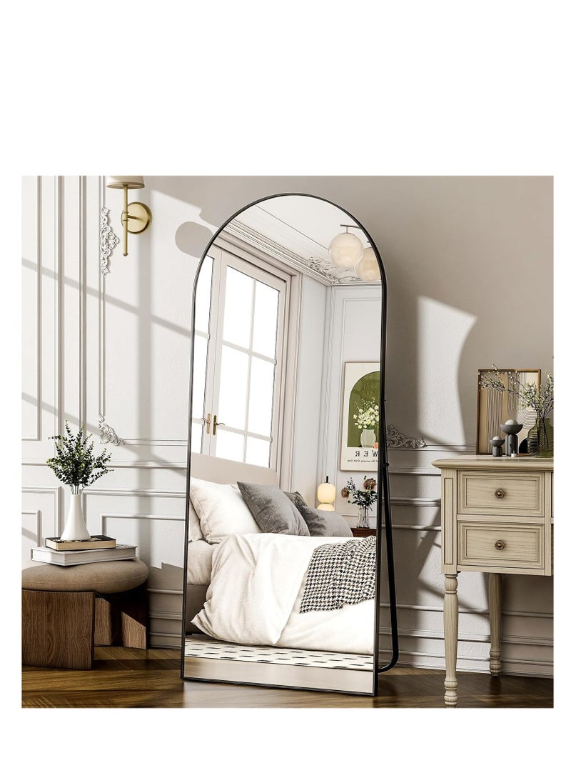 Generic - Arched Full Length Mirror  Floor Big Standing Mirror, Against Wall for Bedroom,Dressing and Wall-Mounted Thin Frame Mirror - Image 1