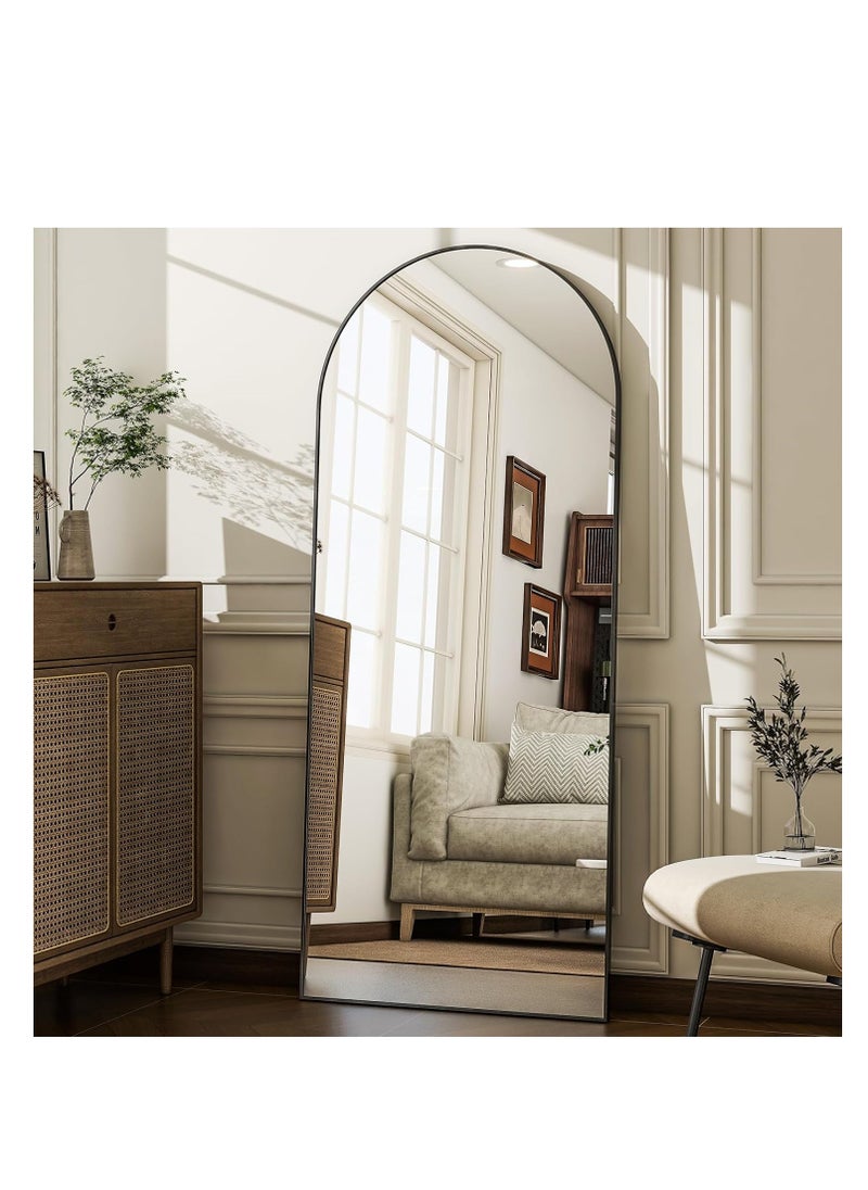 Generic - Arched Full Length Mirror  Floor Big Standing Mirror, Against Wall for Bedroom,Dressing and Wall-Mounted Thin Frame Mirror - Image 1