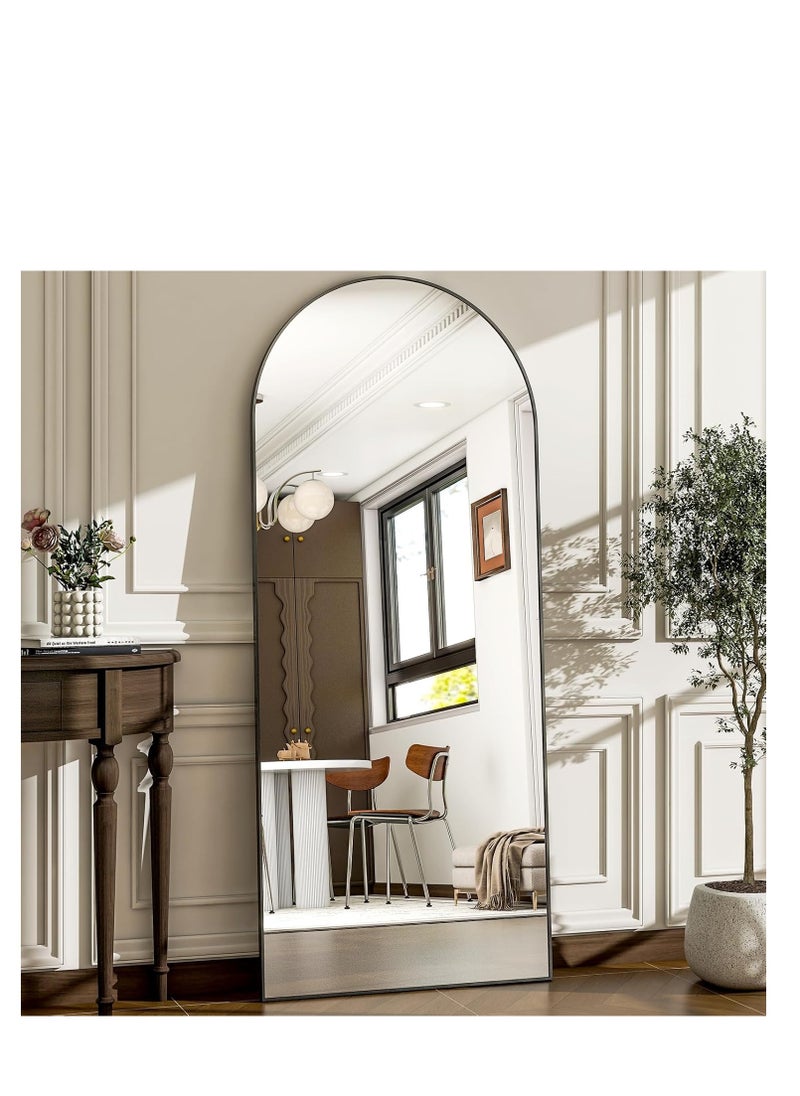 Generic - Arched Full Length Mirror  Floor Big Standing Mirror, Against Wall for Bedroom,Dressing and Wall-Mounted Thin Frame Mirror - Image 1