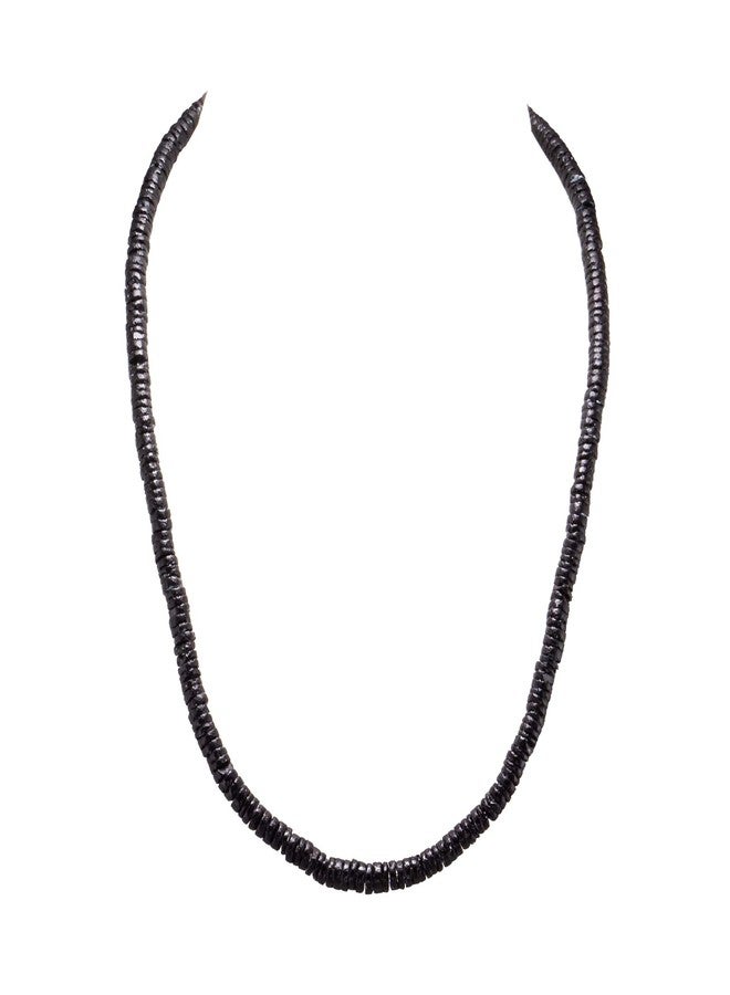 BlueRica 2 Piece Set ~ Black Smooth Puka Shell Beads Necklace & Anklet - Image 2