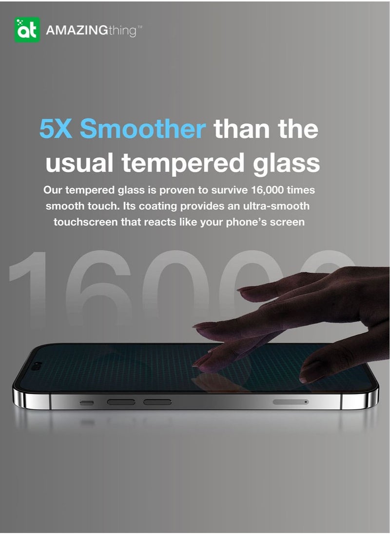 AMAZINGthing - Supreme Privacy Full Tempered Glass Screen Protector for iPhone 14 Plus / iPhone 13 Pro Max (6.7 inch) with Easy Install Tray - Privacy 2.75D - Image 1