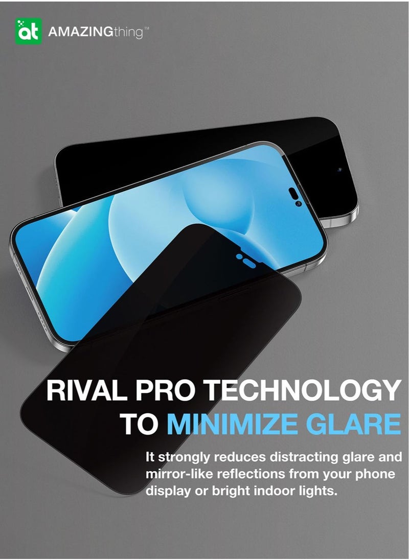 AMAZINGthing - Supreme Privacy Full Tempered Glass Screen Protector for iPhone 14 Plus / iPhone 13 Pro Max (6.7 inch) with Easy Install Tray - Privacy 2.75D - Image 1