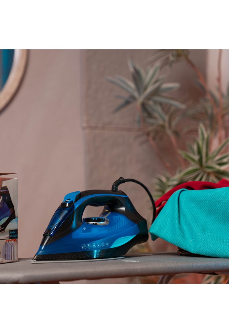 بنجوين مكواة بخار خزان سفلي سيراميك 450 مل 2800 وات لون أزرق - Image 3