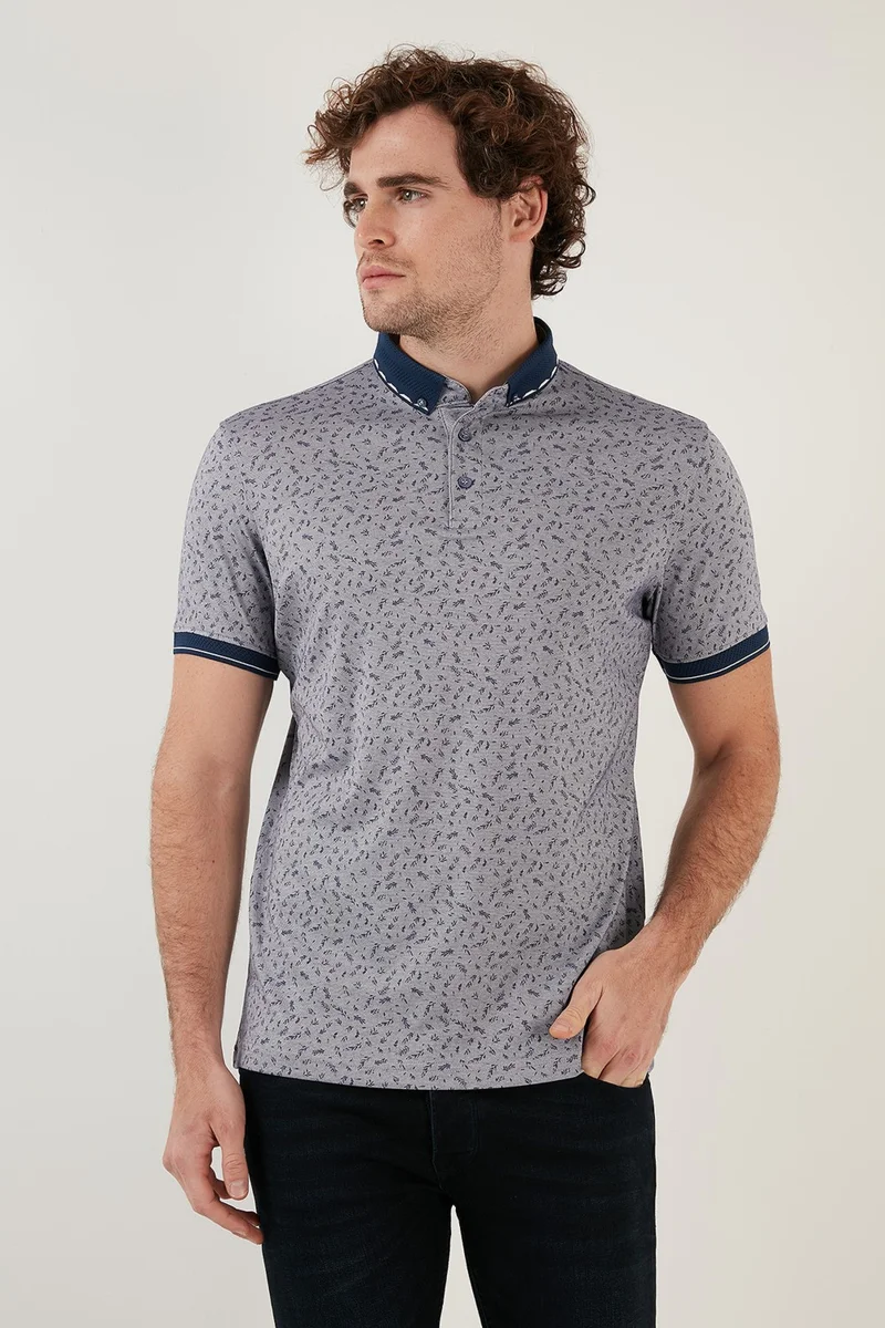 Buratti Cotton Blended Patterned Slim Fit Polo T Shirt Men's T Shirt 646B3270