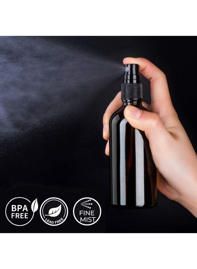 Hydior Amber Glass Spray Bottles for Essential Oils, 4oz Empty Small Fine Mist Spray Bottle 2 Pack - Image 5