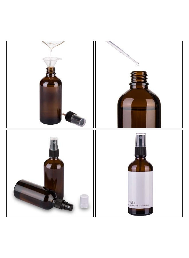 Hydior Amber Glass Spray Bottles for Essential Oils, 4oz Empty Small Fine Mist Spray Bottle 2 Pack - Image 2