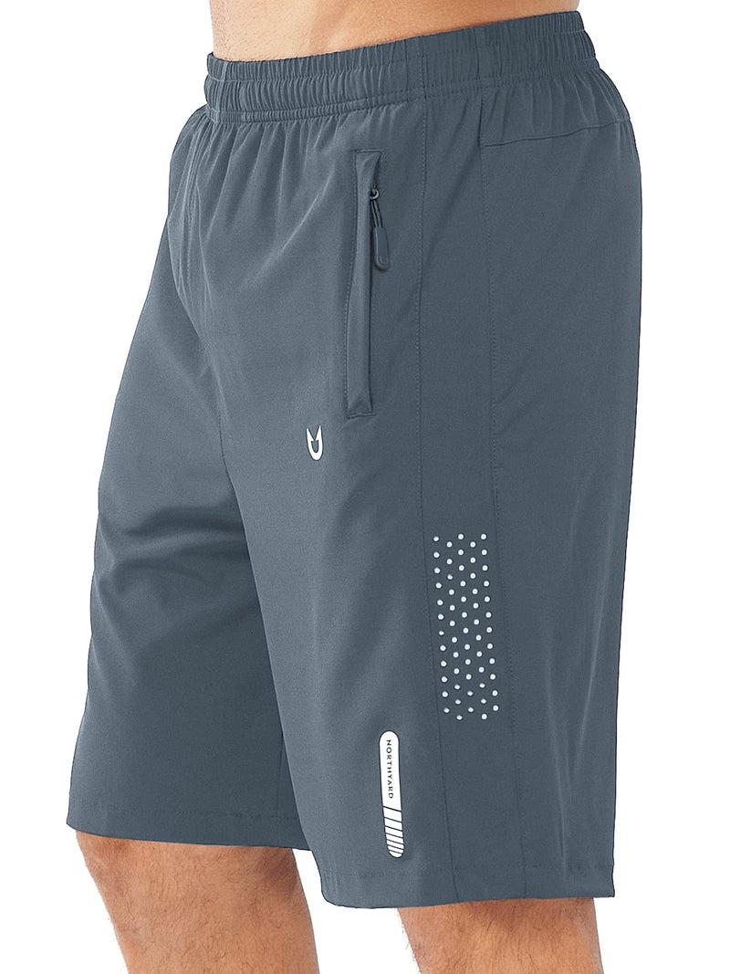 NORTHYARD Men's Athletic Running Shorts Gym Workout Shorts 7"/ 9"/ 5" Quick Dry Lightweight Sports Basketball Exercise Tennis Exercise COOLGREY-9inch XL - Image 1