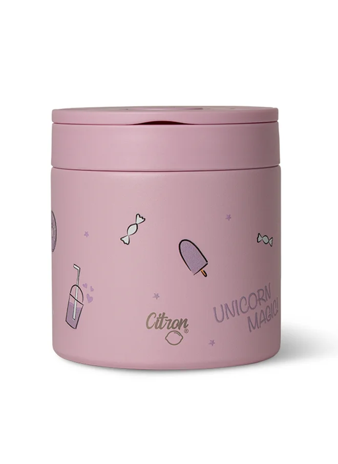 سترون Stainless Steel Food Jar 350ml - Stormy Unicorn - Leakproof Insulated Thermal Container - BPA-Free & Durable - Keeps Food Warm or Cold for Hours