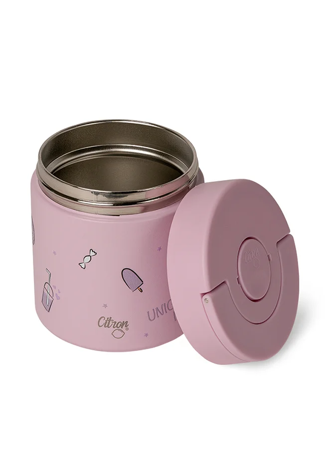 سترون Stainless Steel Food Jar 350ml - Stormy Unicorn - Leakproof Insulated Thermal Container - BPA-Free & Durable - Keeps Food Warm or Cold for Hours