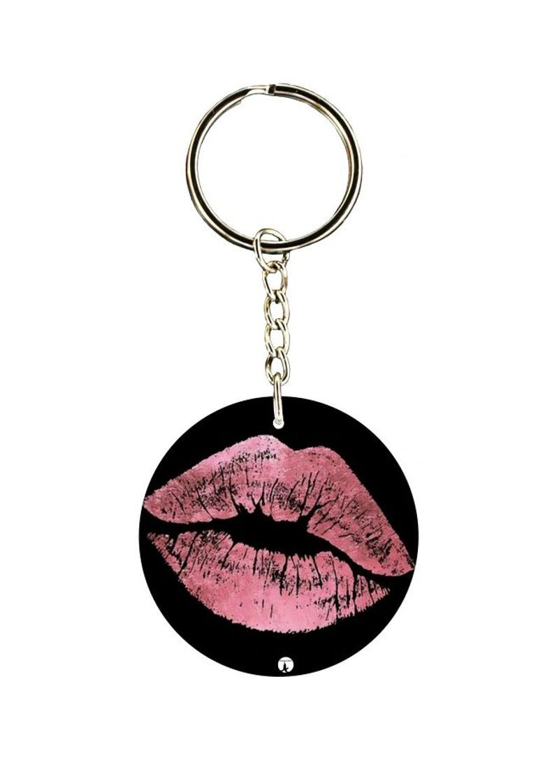 Lips Printed Single Sided Keychain