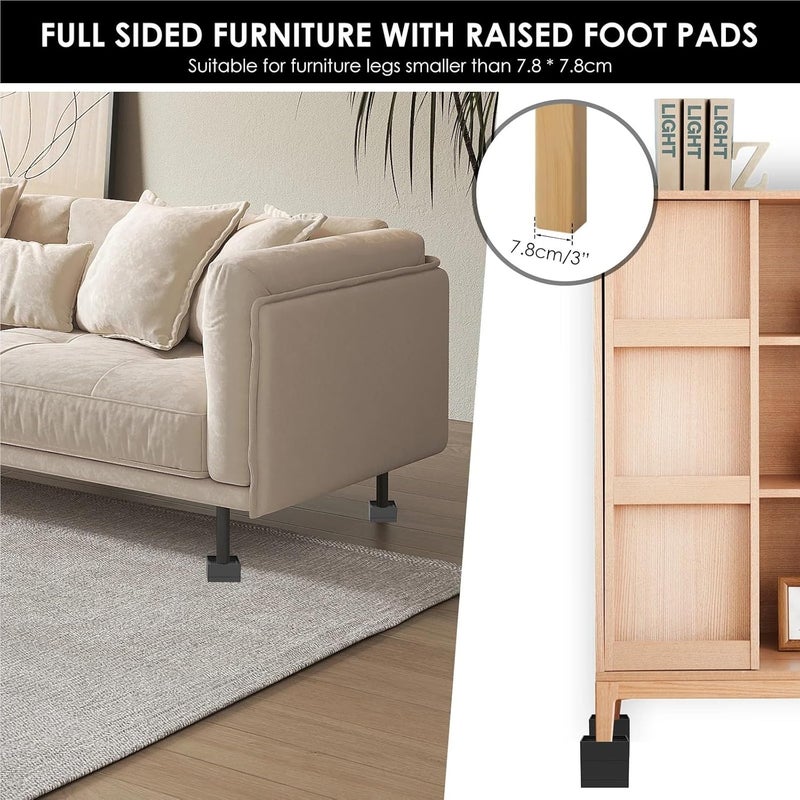 Furniture Legs 8Pcs Bed Risers Adjustable Furniture Support Non Slip Heavy Duty Table Chair Sofa Cabinet Bed Legs Frame Riser Raising Stackabl for DIY Furniture - Image 4