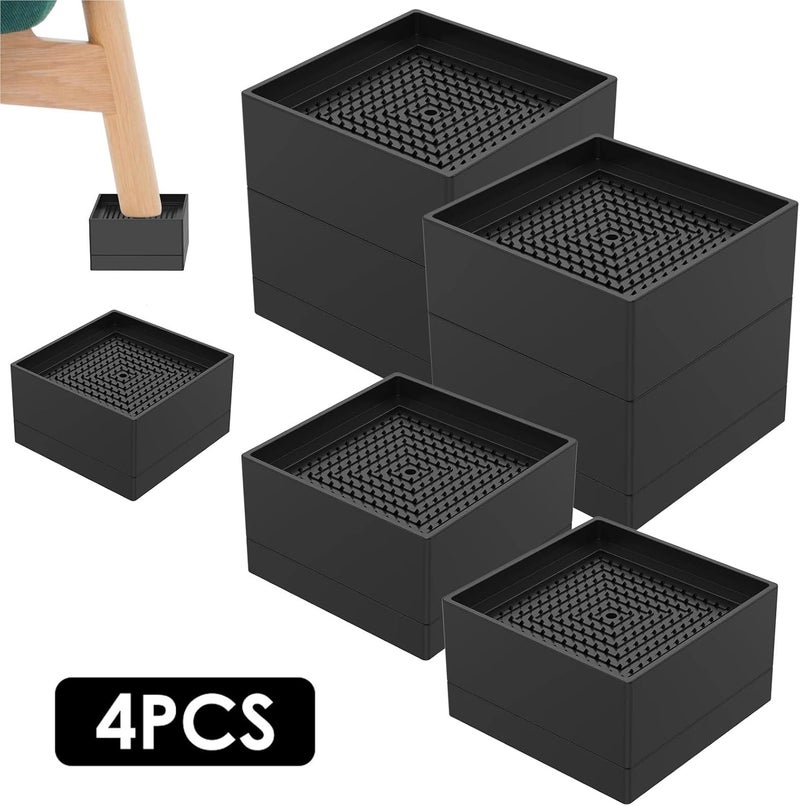 Furniture Legs 8Pcs Bed Risers Adjustable Furniture Support Non Slip Heavy Duty Table Chair Sofa Cabinet Bed Legs Frame Riser Raising Stackabl for DIY Furniture - Image 2