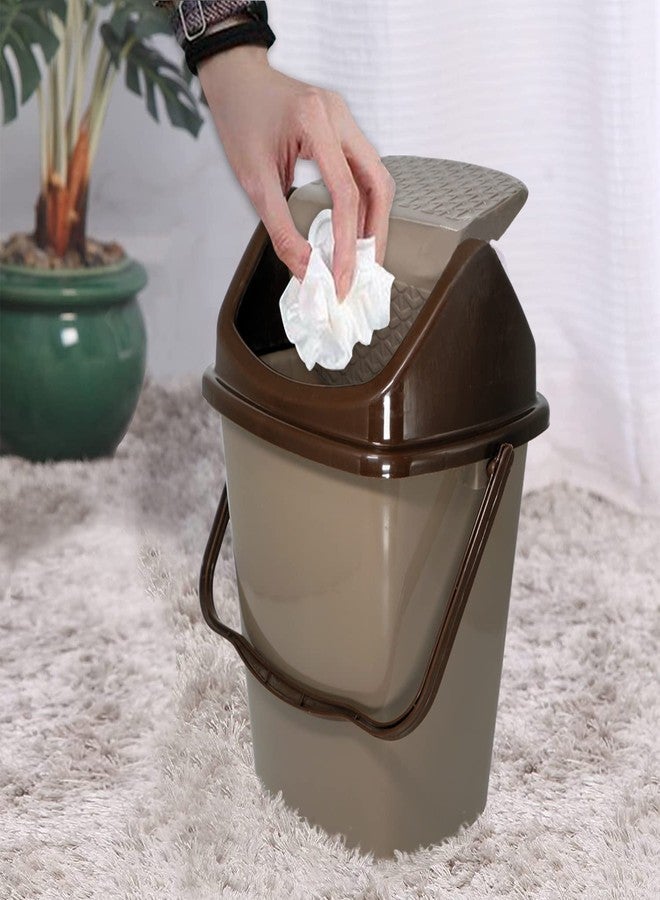 Wonder Simply Home Delight Swing Lid Dustbin,Garbage Waste Dustbin for Home, Kitchen & Office, 2 pc, 7 Liters (Coffee Caramel) - Image 2