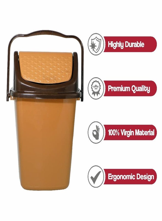 Wonder Simply Home Delight Swing Lid Dustbin,Garbage Waste Dustbin for Home, Kitchen & Office, 2 pc, 7 Liters (Coffee Caramel) - Image 5