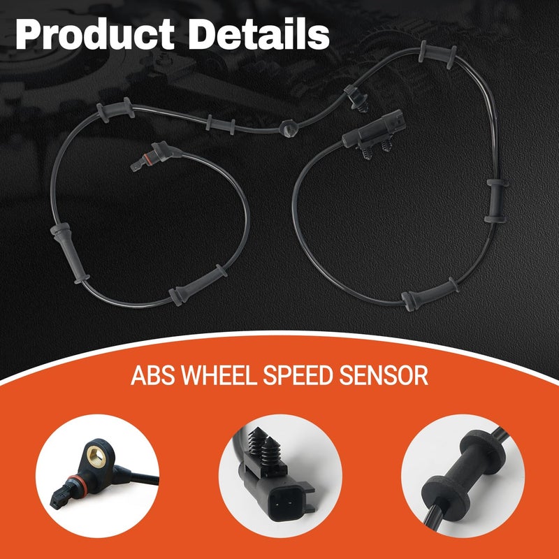 BELKEBIR 4PCS ABS Wheel Speed Sensor Front & Rear, Left & Right Compatible with 2007-2011 Jeep Wrangler 3.8L, 2012-2017 Jeep Wrangler 3.6L Replace 68003281AA, 68003281AB, 52125003AD, 52125003AB, 52125003AC - Image 5