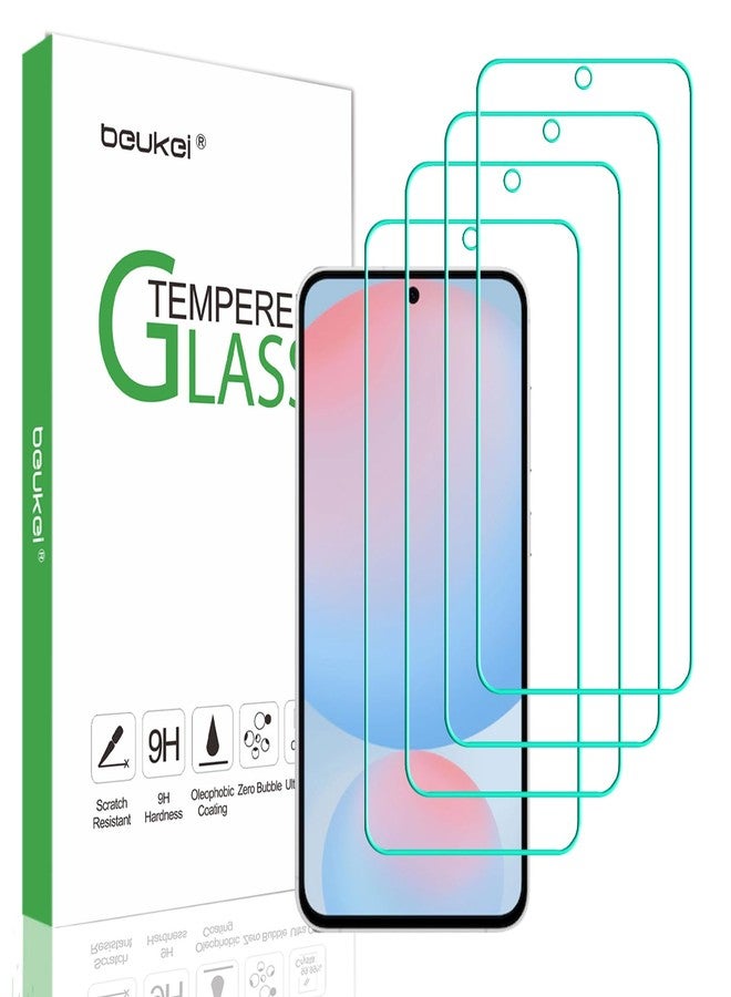 beukei (4 Pack) Compatible for Samsung Galaxy S24 FE 5G / Galaxy S24 FE [FE Model Only] Screen Protector Tempered Glass,Touch Sensitive, 9H Hardness - Image 1