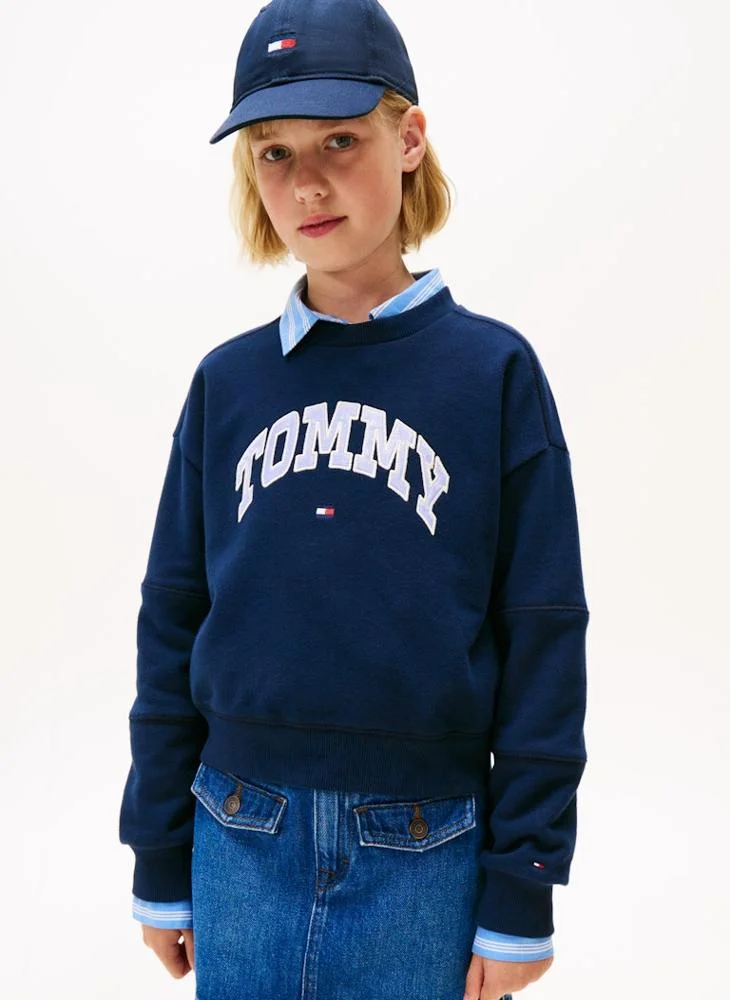 تومي هيلفيغر Kids Varsity Crew Neck Sweatshirt