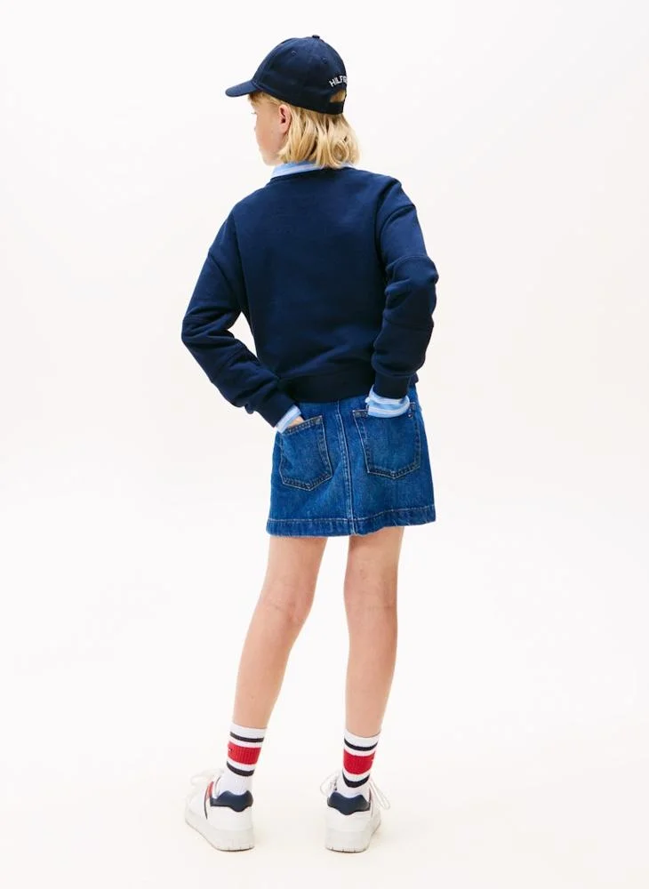 تومي هيلفيغر Kids Varsity Crew Neck Sweatshirt