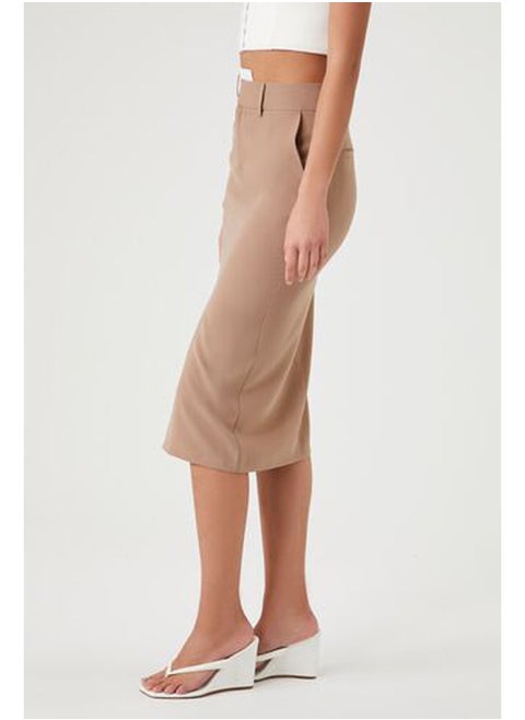 Asymmetrical Split-Hem Midi Skirt