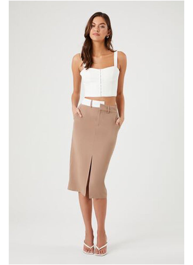 FOREVER 21 - Asymmetrical Split-Hem Midi Skirt - Image 1