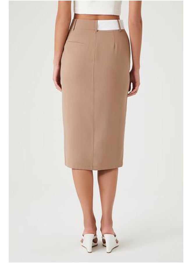 FOREVER 21 - Asymmetrical Split-Hem Midi Skirt - Image 1