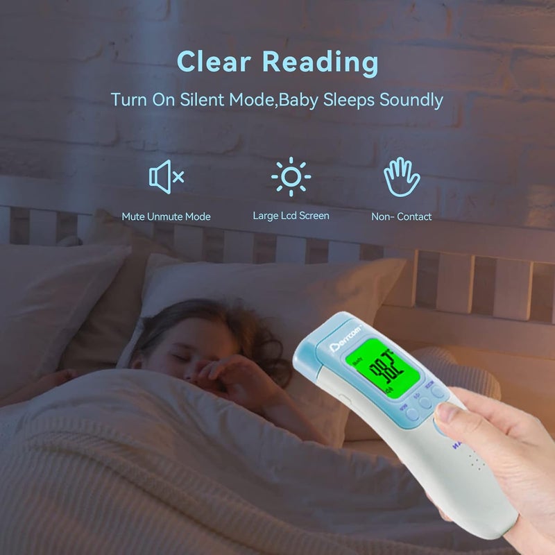 Berrcom Forehead Thermometer for Adults and Kids, Non-Contact Infrared Digital Thermometers for Fever, Room, and Object, Touchless Temperature Gun with Fever Alert - Image 4