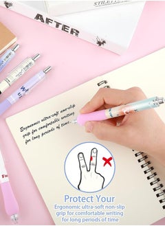 Royee 6 Piece Retractable Gel Pens 0.5mm Point Black Ink Rollerball Writing Pen  - Image 2