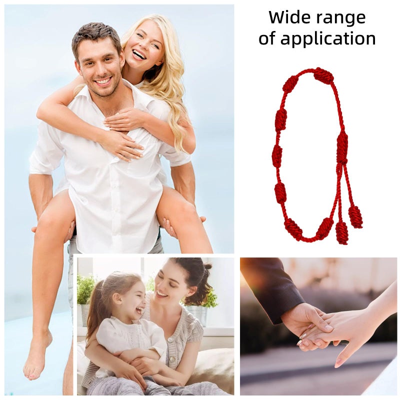 Pretwad 8 Pieces Red String Bracelet Set - Adjustable 7 Knot Red Cord Bracelet, Lucky Charm Bracelet Amulet for Protection, Knots String for Protection, Bracelets Knots Chain Braided for Friendship, Lovers - Image 4