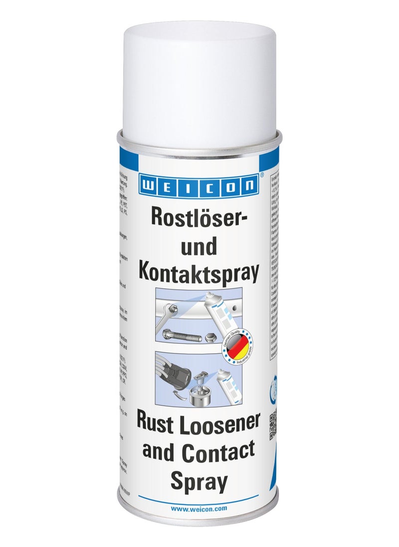 Weicon - WEICON Rust Remover and Contact Spray , 400 ml ,Protects and removes rusted components, e.g. on car brakes Battery clamps Spark plugs Rims Hinges - Image 1
