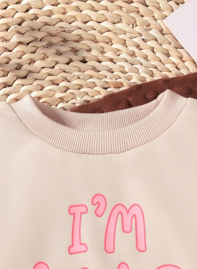 CPEI Toddler Girl 2nd Birthday Outfits Im Two Cute Sweatshirt 2 Year Old Birthday Girl Sweatshirt (US, Age, 2 Years, Beige) - Image 3