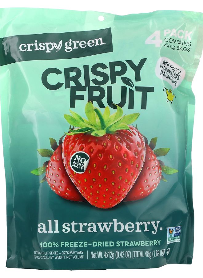 Crispy Fruit All Strawberry 4 Pack 0.42 oz (12 g) Each