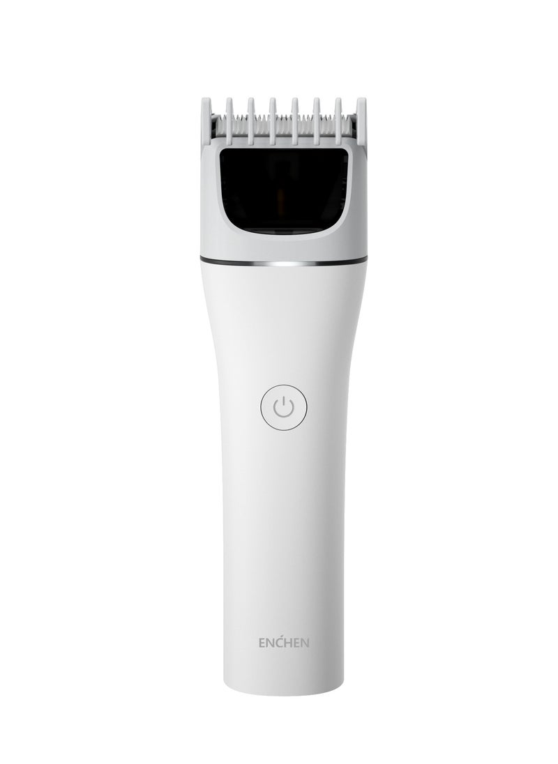 Hair Trimmer Men, Rechargeable Beard Trimmer with Travel Lock and Battery Indicator, Hair Clipper Supporting TYPE-C Rapid Charging，200 Mins Runtime and Cordless Use Boost 2- White