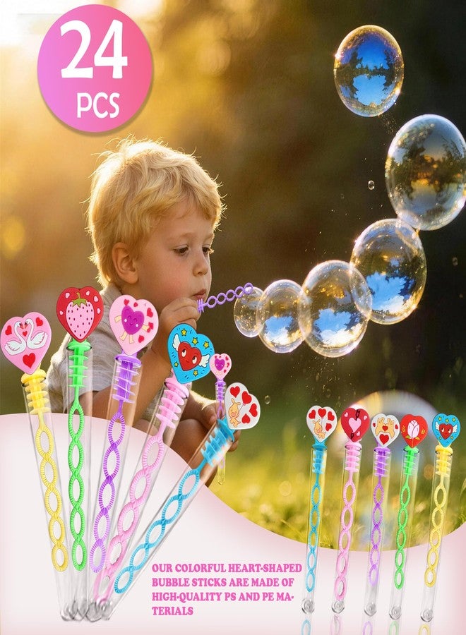 Roaqua （24 Packs Love ） Bulk mini Heart Shape Bubble Wands,Wedding Wands,for Kids Toys,Valentine's Day Gifts,Valentine Party Favors,Holiday Classroom Students Bubble Prize - Image 4