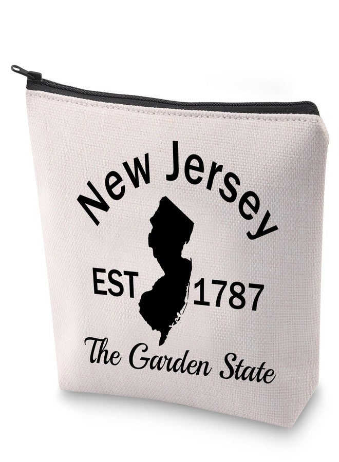 BLUPARK NJ State Cosmetic Bag Independence Gift New Jersey Est 1787 The Garden State Travel Makeup Bag Freedom Gift (New Jersey) - Image 1