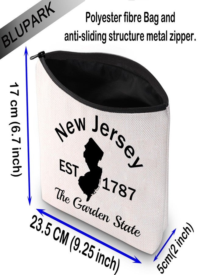BLUPARK NJ State Cosmetic Bag Independence Gift New Jersey Est 1787 The Garden State Travel Makeup Bag Freedom Gift (New Jersey) - Image 2