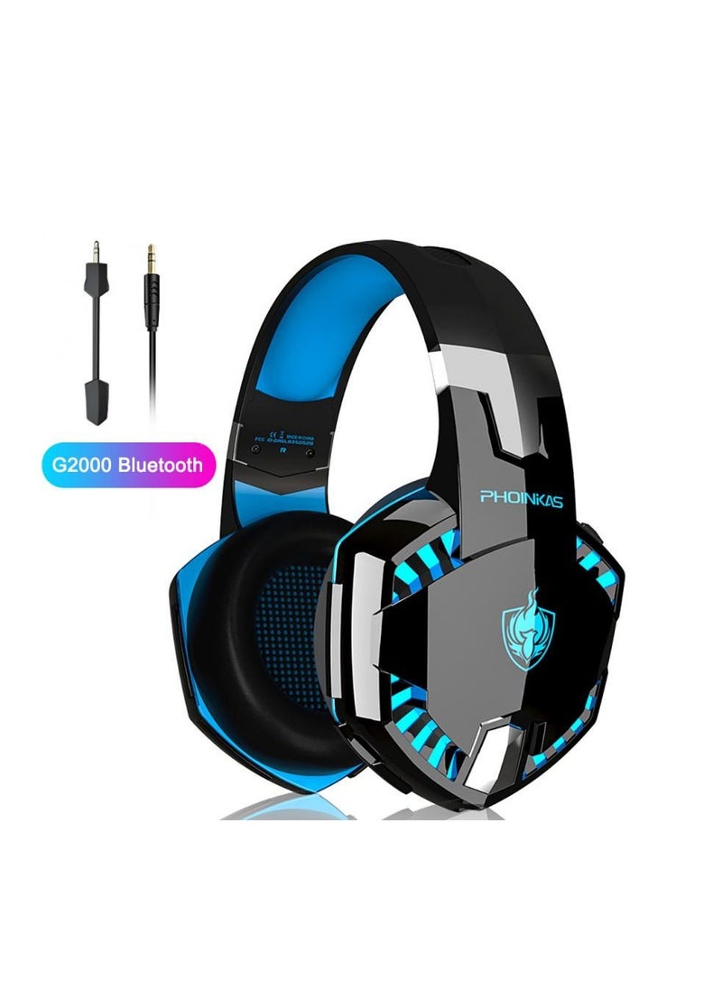 PHOINIKAS - PS4 Gaming Headset for Xbox One, PS5, PC, G2000PRO Wired Over Ear Headphones with Detachable Noise Cancelling Mic, Bluetooth Wireless Earphones for Phone, One-Click 7.1 Sound, Up to 12h - Image 1