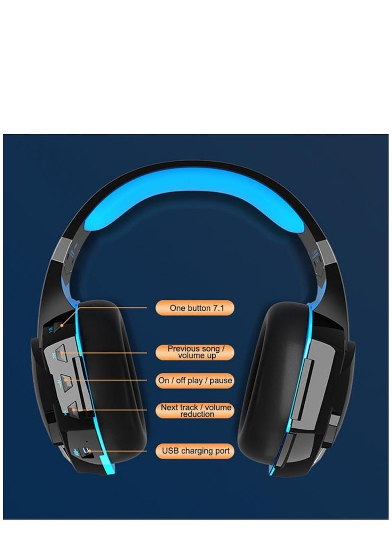 PHOINIKAS - PS4 Gaming Headset for Xbox One, PS5, PC, G2000PRO Wired Over Ear Headphones with Detachable Noise Cancelling Mic, Bluetooth Wireless Earphones for Phone, One-Click 7.1 Sound, Up to 12h - Image 1