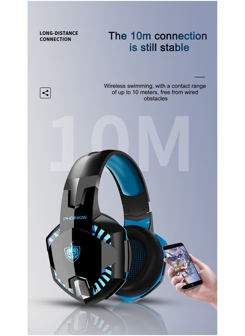 PHOINIKAS - PS4 Gaming Headset for Xbox One, PS5, PC, G2000PRO Wired Over Ear Headphones with Detachable Noise Cancelling Mic, Bluetooth Wireless Earphones for Phone, One-Click 7.1 Sound, Up to 12h - Image 1