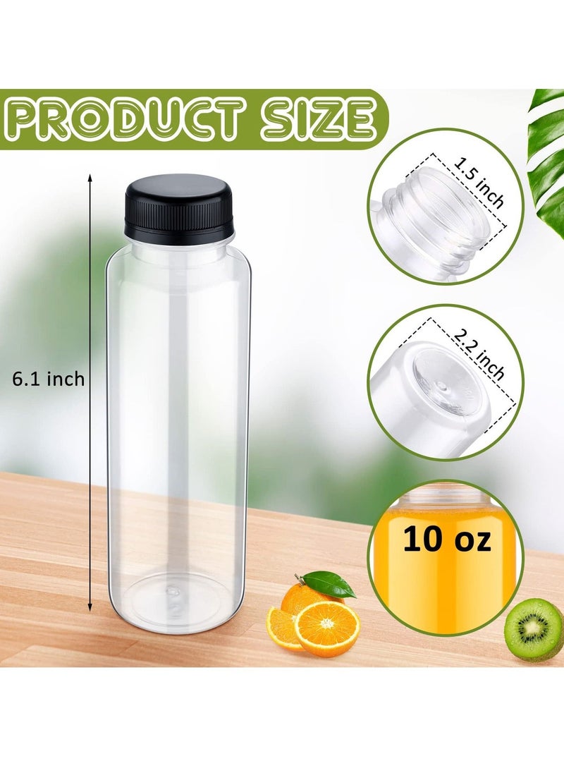 Disposable Bulk Drink Bottles, 20 Pack Clear Pet Plastic Juice Bottles with Black Lids, Round Small Empty Bulk Beverage Plastic Smoothie Bottles Ideal for Juice, Milk, (10oz, 300ml) - Image 2