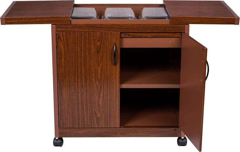 Gorenje Wolf Power Freestanding 3 Dish Food Warmer Trolley With Slide Cover, Mahogany, WPS6232DB WPS6232DB Mahagony - Image 1