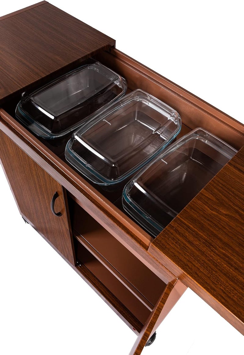 Gorenje Wolf Power Freestanding 3 Dish Food Warmer Trolley With Slide Cover, Mahogany, WPS6232DB WPS6232DB Mahagony - Image 4