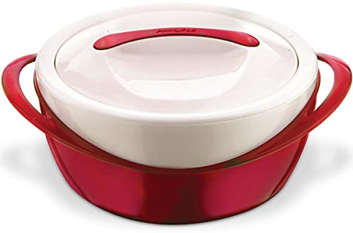 Pinnacle Large Insulated Casserole Dish with Lid 36 qt Elegant Hot Pot Food WarmerCooler Thermal SoupSalad Serving Bowl Stainless Steel Hot Food ContainerBest Gift Set for Moms Holidays Red