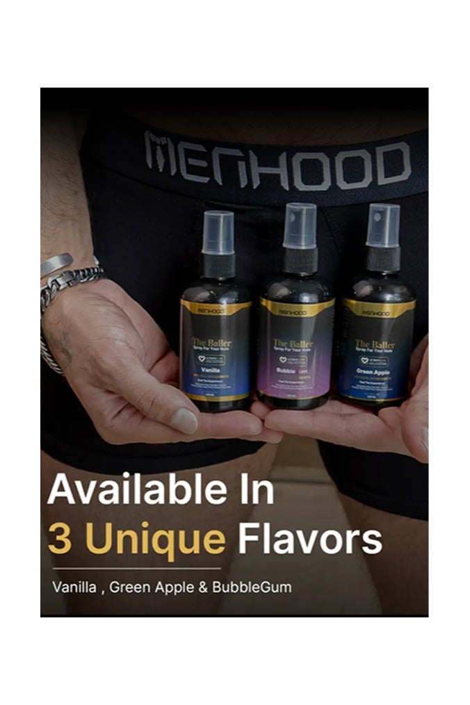 Menhood The Baller- Fresh Spray for Men Private Parts | Intimate Perfume | All Day Fresh| Prevents Itching, Sweating and Irritation Down There | 100 ML (Fragrance - Vanilla) - Image 3