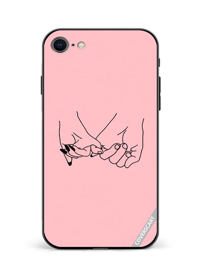 COVERSCART Protective Case Cover For Apple iPhone 8 Holding Small Fingers Design Pink