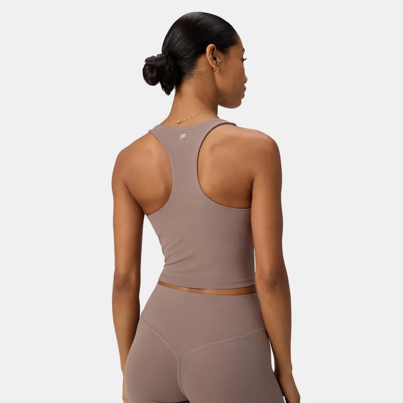 Fabletics Brown Women's Anywhere Cropped Built-In Bra Training Tank Top for Women | Best Price UAE