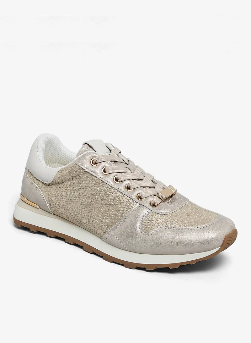 أر أند بي Textured Lace Up Sneakers