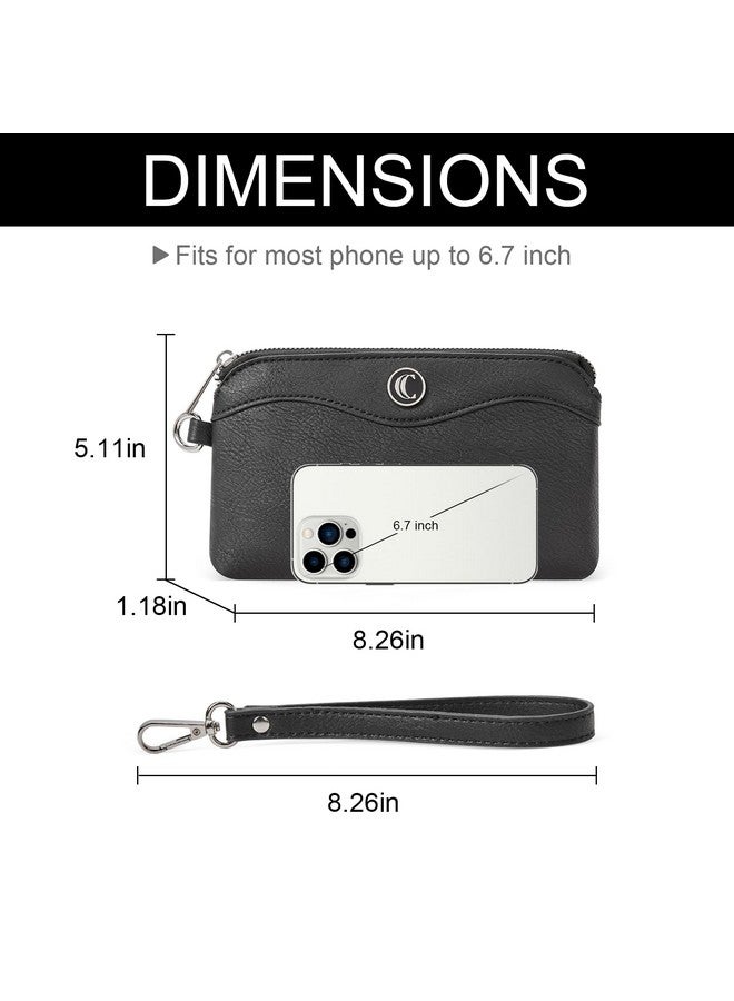 CLUCI Wristlet Wallets for Women Travel Phone Handbag Leather Clutch Purses with Card Slots - Image 2