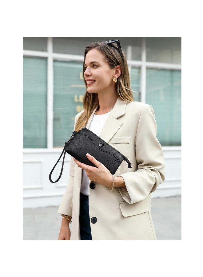 CLUCI Wristlet Wallets for Women Travel Phone Handbag Leather Clutch Purses with Card Slots - Image 1